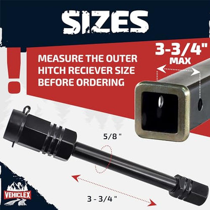 Vehiclex Trailer Hitch Pin Lock for 2.5" and 3" Receiver, Class III & IV - size: 2.5"-3" receiver