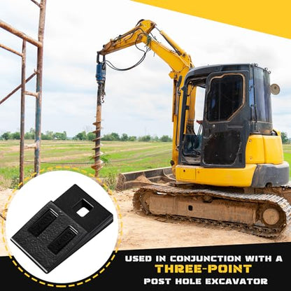 Hicarer 4 Pack 3 Point Auger Cutting Edge with Screw Square Hole Replacement Auger Teeth with Hardware for Most Heavy Duty 3 Point Post Hole Digger