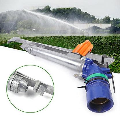 360°Adjustable Irrigation Sprinkler Large-Area Watering Spray Gun Sprinkler Gun Head Irrigation Spray Gun Impact Spray Garden Sprinkler for Farms Orchards Tea Gardens Forestry (2inch Blue) - size: 2inch Blue