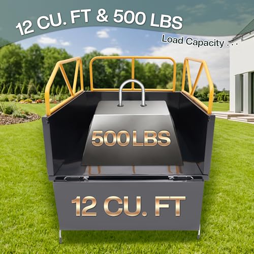 Jocisland 500 LBS ATV UTV Tow Behind Dump Cart, Garden Utility Trailer