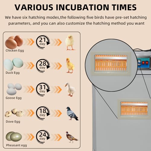 XKV 264 Egg Incubator w/Automatic Egg Turning,Temperature Humidity Control - size: 264 Egg-210L