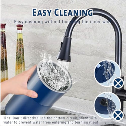Huogary Milk Frother Simple Milk Frother and Steamer 2-in-1 Milk Steamer with Hot Milk Foam and Hot Milk for Latte, Macchiato, Cappuccinos, Blue - color: 2-in-1 Blue