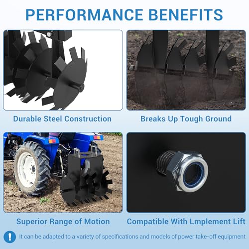 32" Heavy-Duty Disc Plow Harrow - Two Pack Disc Plow, ATV/UTV Tow-Behind with 2" Hitch