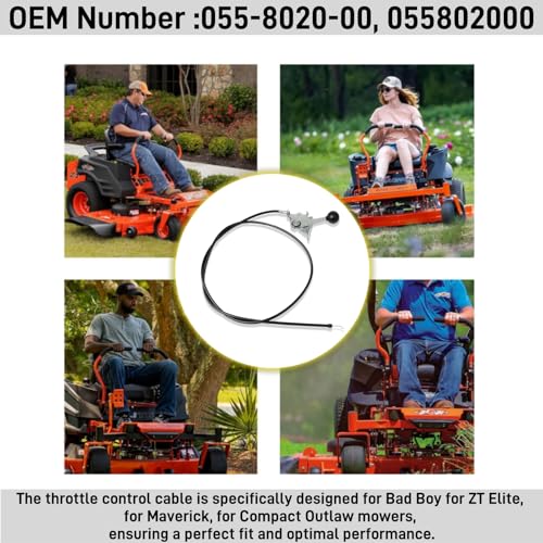 055-8020-00 055802000 Throttle Control Cable Compatible with Bad Boy Mowers - size: 055-8020-00