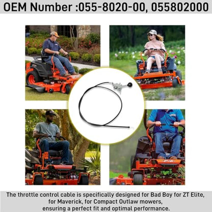 055-8020-00 055802000 Throttle Control Cable Compatible with Bad Boy Mowers - size: 055-8020-00
