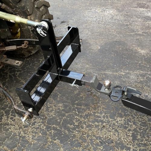 3 Point Hitch Receiver Trailer Tow Drawbar Adapter Tractor Attachment Black - color: Black