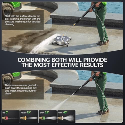 14" Pressure Washer Surface Cleaner 4500 PSI with 304 Stainless Steel