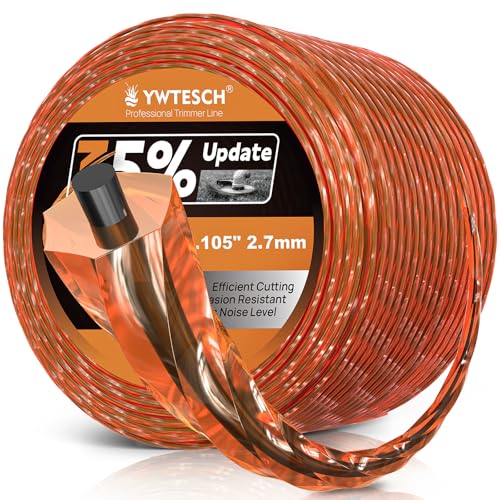 YWTESCH 105 Trimmer Line Heavy Duty, 0.105" x 2LB, 600-Foot Twisted Hexagonal Dual Core Weed Eater String for Gas and Electric Trimmer, Premium Nylon Universal Fits Most Standard Models - size: 2lbs x .105in