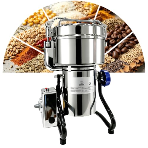 Electric Grain Mill 400g with Adjustable Lockable Angle for Wheat, Spices - size: 400g