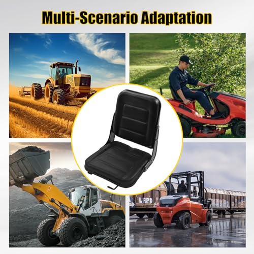 Universal Forklift Seat, Adjustable Tractor Suspension Seat Scratch-Resistant PVC Construction for Excavator Backhoe