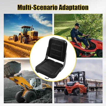 Universal Forklift Seat, Adjustable Tractor Suspension Seat Scratch-Resistant PVC Construction for Excavator Backhoe