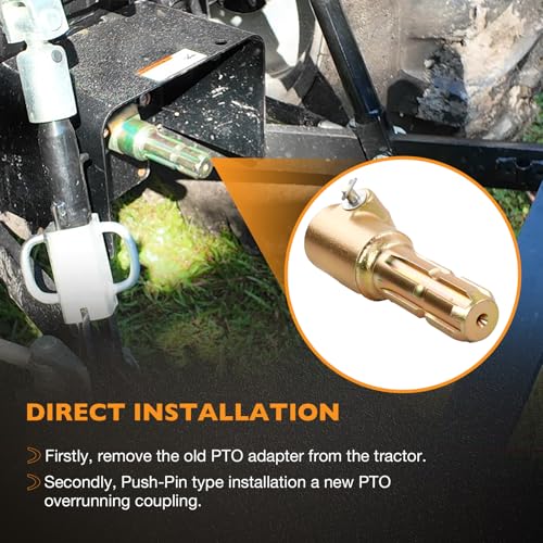 PTO Extender Adaptor, Female 21 Spline & 1-3/8", Male 6 Spline & 1-3/8"