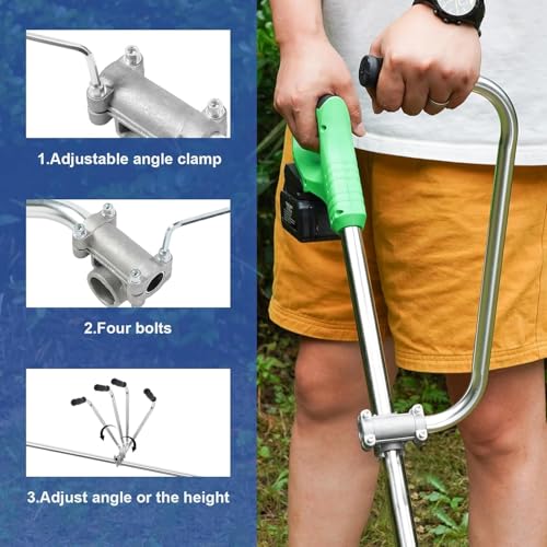 Weed Eater Handle Extension with Ergonomic String Trimmer Grip - color: Sliver Set