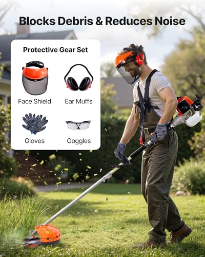 VEVOR Gas Hedge Trimmer 2 Cycle 63 cc 5-in-1 Gas Power Handheld Cutter - size: 63cc