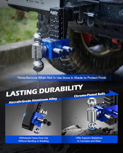 OMT Adjustable Trailer Hitch, 2.5" Receiver, 6" Drop/Rise 18500lb Towing - size: 2.5" Receiver 6" Drop & Rise