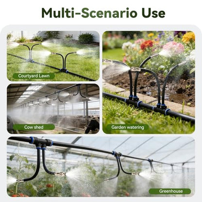 75FT High-Flow Garden Irrigation System, 12mm Main Tubing, 40 Nozzles - size: 75Ft