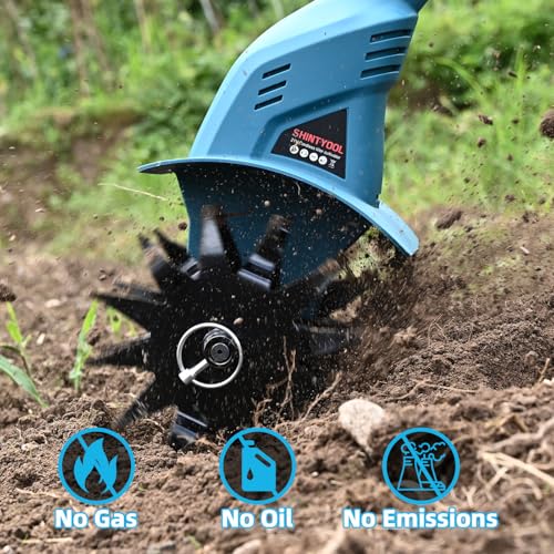 21v Cordless Tiller Cultivator with 4.0 Ah Battery and Charger