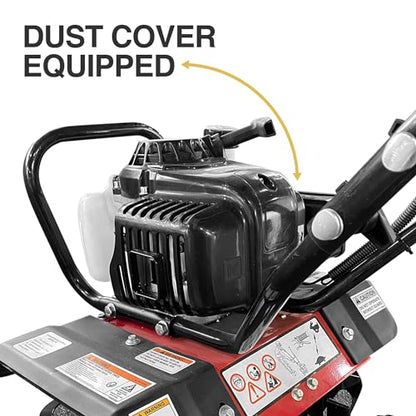 GardenTrax Upgraded Tiller 40cc 4-Cycle Multi-Function Mini Cultivator w/6 Durable Steel Tines