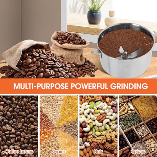 Grain Mill Grinder 750g, 2000W High Speed Electric Grain Grinder, 25000 RPM Stainless Steel Dry Food Pulverizer for Grains, Spices, Herbs, Coffee, Rice, Corn, Seeds, Home Commercial Use - size: 750G