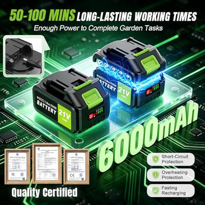 6000mAh Cordlees Tiller Cultivator for Gardening