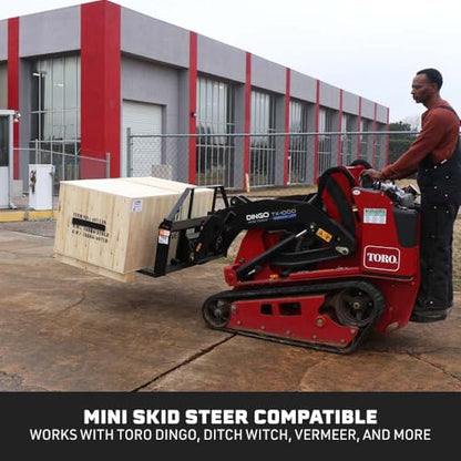 Titan Attachments Mini Skid Steer Pallet Fork Frame, Universal SSQA Connection, Rated 4,000 LB, C2 Hay Spear & Stabilizer Spear Sleeves Included - style: Frame Only