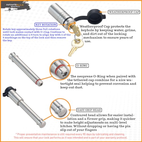 61073 | Receiver Lock for 3" Receiver - color: 1PK (1) Receiver Lock, size: Fits: 3.0" Receiver