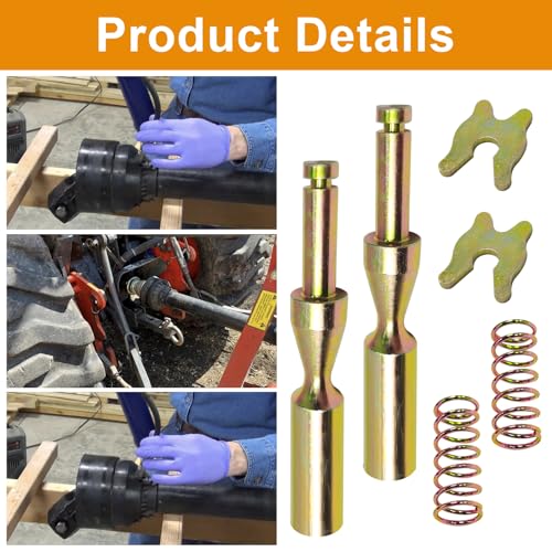 2PCS Quick Release PTO Pin Yoke,Heavy-Duty Tractor PTO Coupler Farm Tool