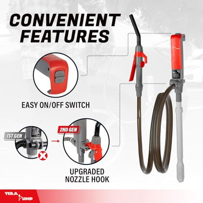 TERA PUMP Fuel Transfer Pump w/Flow Control Nozzle & Telescopic Tube - style: 10 ft Stick Pump (D)