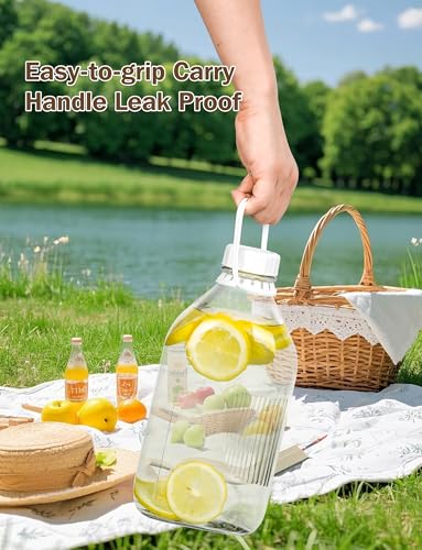 KMIGRUAN 64oz Glass Milk Bottle with Lid, 2Pack Heavy Duty Glass Water Jugs - style: 2Pack