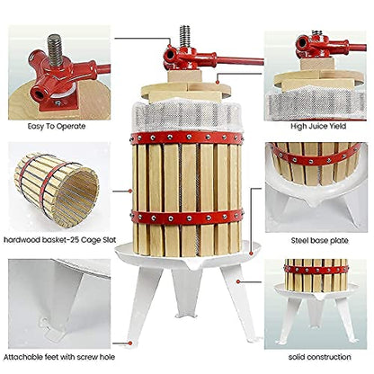Fruit Wine Press and Crusher,100% Nature Apple&Grape&Berries Crusher Manual Juice Maker for Kitchen …