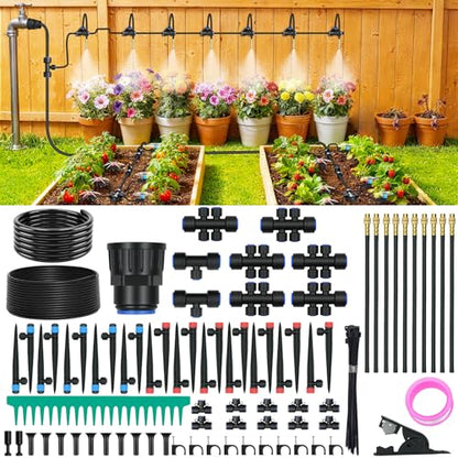 230FT Drip Irrigation Kit with 34 Emitters, 3 Spray Types, Watering System - size: 230FT