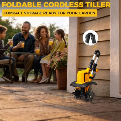 Cordless Tiller Cultivator Compatible with Dewalt 20V Battery (Tool Only)