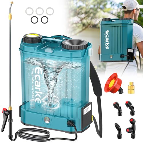 Battery Powered Backpack Sprayer Auto Mixer Compatible with Makita 18V - color: Blue