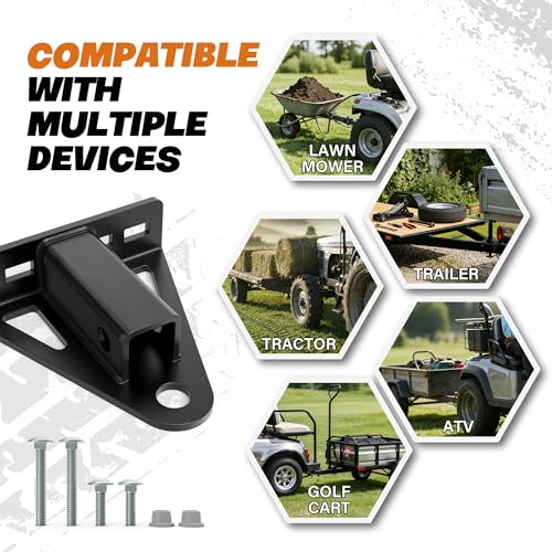 Lawn Mower Hitch 1-1/4" Receiver, Trailer Hitch for Zero Turn Lawn Mower - size: 1.25 inch receiver