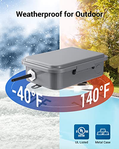 DEWENWILS Pool Pump Timer, Outdoor Smart Wi-Fi Timer Box - 40A 120-277V 2HP - style: 120-277VAC 2HP