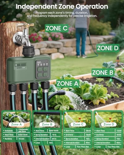 WiFi Water Timer 4 Zone for Garden Hose - size: 4 Outlet
