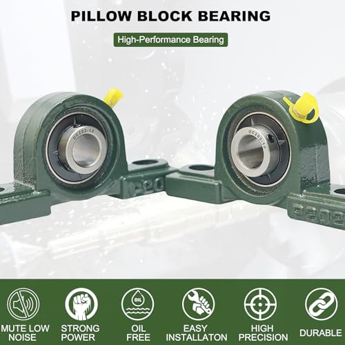 2 Pack UCP202-10 Pillow Block Bearing - 5/8" Mounted Pillow Block Bearings Solid Cast Iron Base - Self Alignment - style: UCP202-10