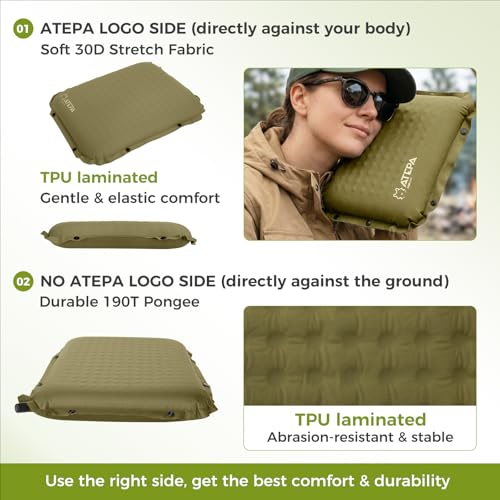 ATEPA Inflatable Seat Cushion - color: XL - 1 Pack Olive