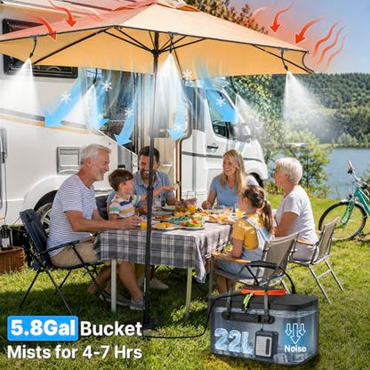 Bluepro 50FT Portable Misting System,Outdoor Water Cooling Mister with Pump