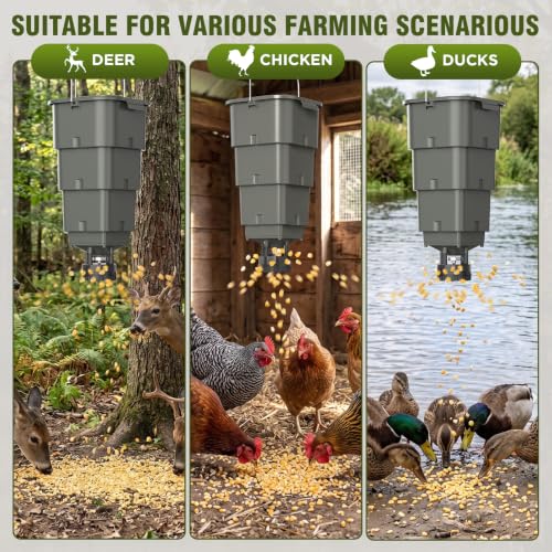 5 Gallon Hanging Deer Feeder with Programmable Digital Timer (4 Feed Times)