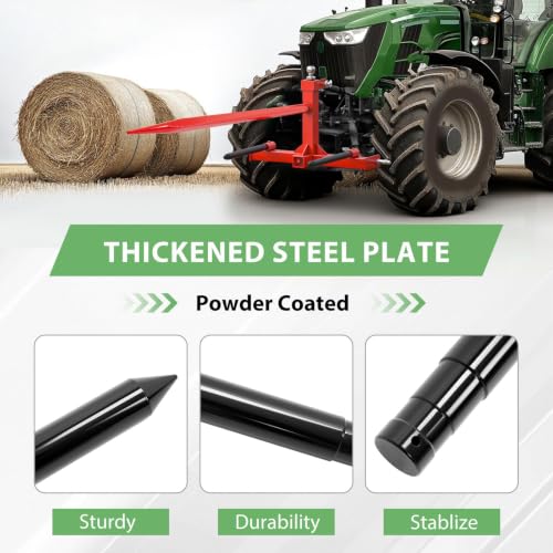 Wutist 17" Hay Bale Spear Stabilizer for Skid Steer Mount Plate Tractors