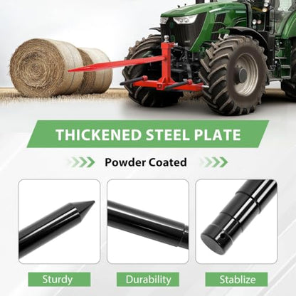 Wutist 17" Hay Bale Spear Stabilizer for Skid Steer Mount Plate Tractors