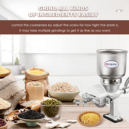 Moongiantgo Corn Grinder Cast Iron Hand Crank Grain Mill