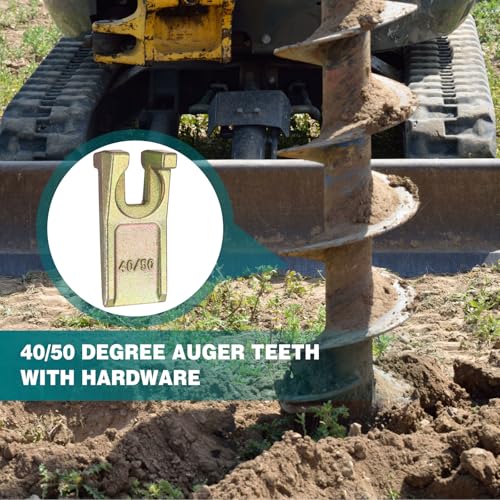 8 Sets Degree Spiral Drill Teeth with Hardware, for Digging Crumbly Rock, Soil, and More