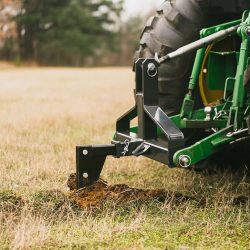 Titan Attachments 3 Point 2" Trailer Receiver, Tractor Hitch Fits Category 1 Tractors, Quick Hitch Compatible Adapter, 1,500 lb Towing Capacity, 3" Tubular Steel Drawbar