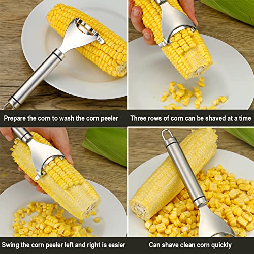 Corn Peeler Stainless Stee Corn Cob Stripper Tool Corn Thresher from the Cob, Removes Corn Kernels From Corn Cobs In Seconds, Kitchen Gadget