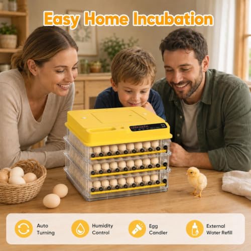 216 Egg Incubator for Hatching Eggs with Auto Turner, Temp Control, Candler - color: 216 Egg