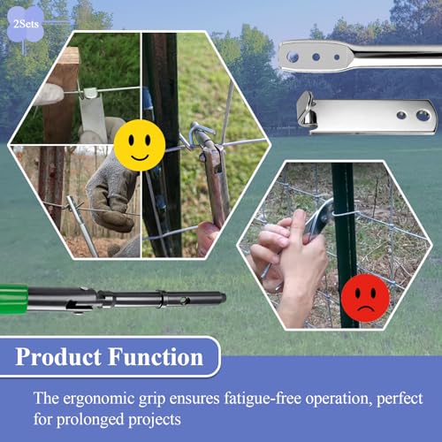 2 Sets (8 Pcs) Fence Wire Twister, for Securing T/U/Y/Round-Posts Clips - style: 2 Sets