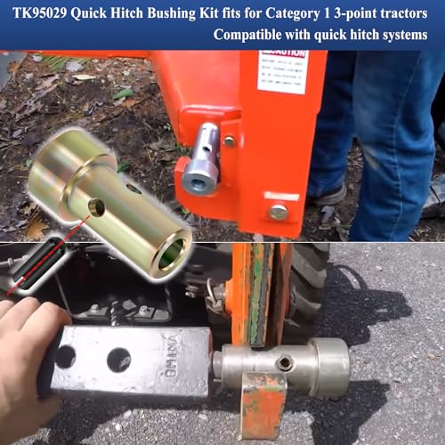 Bonbo TK95029 Cat 1 Quick Hitch Adapter Bushing Kit Fits for Category 1, 3-Point Hitch Tractors - size: 1 Set
