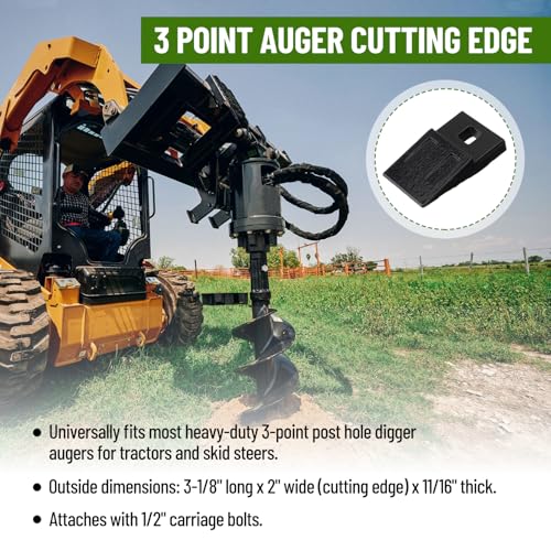 Bolt-On Spiral Point Auger, with 2 Pack 3 Point Auger Cutting Edge